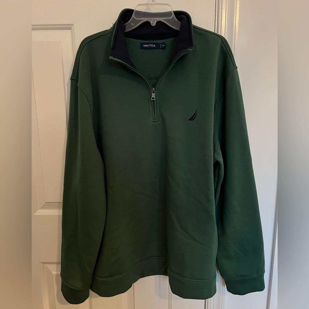 Nautica Men's Forest Green quarter-zip Fleece nwot